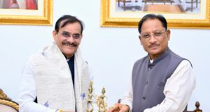 मुख्यमंत्री से सांसद विष्णु दत्त शर्मा ने की सौजन्य मुलाकात…..