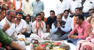 केंद्रीय राज्य मंत्री तोखन साहू और उप मुख्यमंत्री अरुण साव ने 10 करोड़ के कार्यों का किया भूमिपूजन